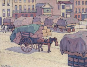干し草カート、カンバーランドマーケット 作： Robert Polhill Bevan